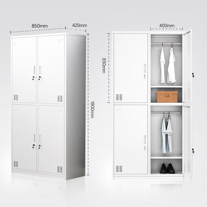 4门更衣柜储物柜1.2MM(精品板材)1800*900*420mm