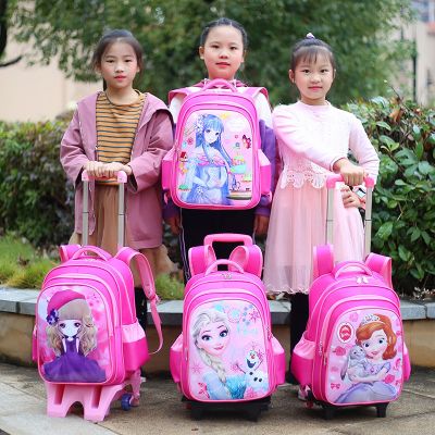 女童小学生拉杆书包女孩儿童3-5-6年级可拆卸卡通可爱6-12周岁