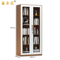 鑫金虎通玻文件柜咖白色资料储物柜N6 900*400*1850mm