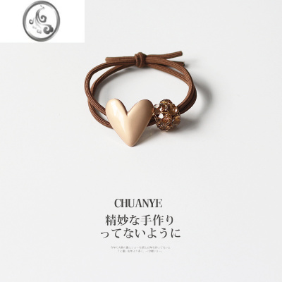 JiMi头绳女简约气质复古水钻串珠发圈ins丸子头发绳皮筋扎头网红发饰