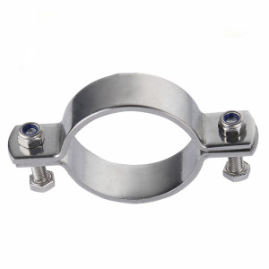 迅众 不锈钢加厚抱箍32mm电线杆卡箍无柄管支架 管夹收紧管卡水管固定器[2个装]