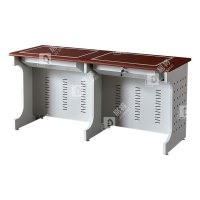 居将 JJ4012414 隐藏式翻转电脑桌培训桌教室机房多媒体学习桌办公桌B款双人位