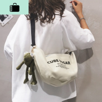 ins个性帆布包大容量饺子包2020春夏韩版休闲单肩斜挎包布包女包NEW LAKE女斜挎包