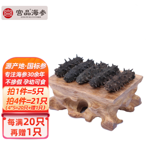 宫品海参淡干海参4-4.5cm 5只 每满20只赠1只
