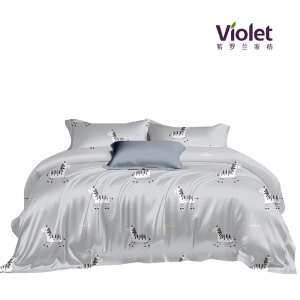 紫罗兰高密纯棉印花四件套款号:VDZLPSS13764 如梦/斑马