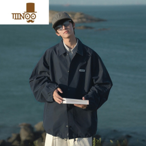 YANXUE2023秋季男夹克三合一牛津格复古休闲宽松潮牌翻领外套