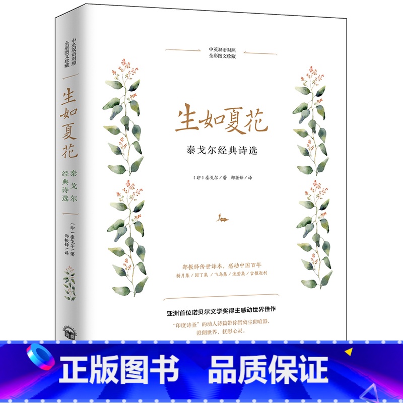 [正版]泰戈尔经典诗选 生如夏花中英对照英汉双语 初高中课外阅读彩图新月集飞鸟集泰戈尔文集外国文学作品精选散文诗歌诗词