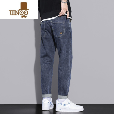 YANXU男士牛仔裤夏季薄款潮牌直筒男裤2023新款弹力宽松休闲长裤子