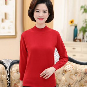 迪鲁奥(DILUAO)中老年人春装女针织打底衫中年40岁50妈妈春秋毛衣老人奶奶薄款