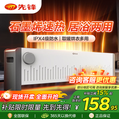 先锋取暖器 踢脚线电暖器移动地暖家用 遥控电暖气加热器DTJ-T12/2265