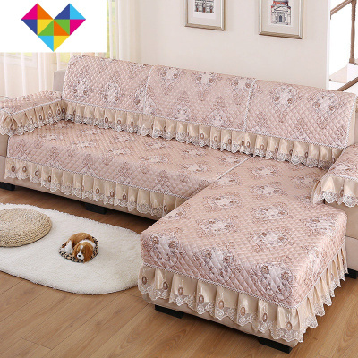 沙发垫四季通用防滑布艺1+2+3沙发垫套罩巾组合套装客厅萬能全盖富贵花开咖1人+1人+3人御蓝锦