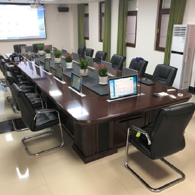 祥峰亿佳实木油漆智能会议桌长桌无纸化会议适合30平方会议室