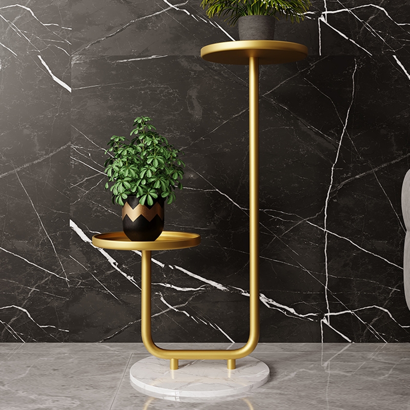 知渡大理石花架家用客厅电视柜旁落地式花架子阳台花盆置物架