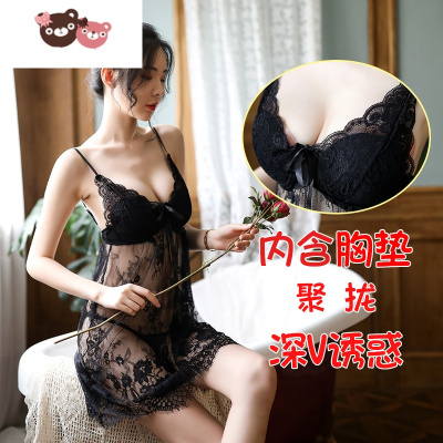 绿彩虹光情趣内衣性感骚胸垫聚拢小胸裙激情套装透明睡衣挑逗维密制服蕾丝