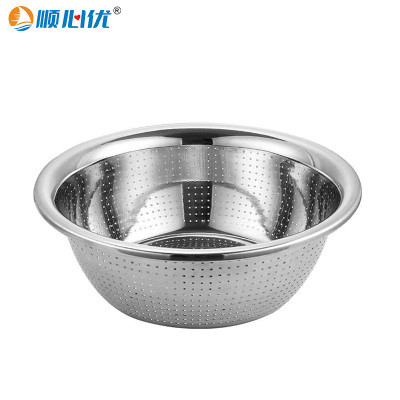 顺心优 加厚不锈钢多用漏盆 洗菜盆 32cm/个