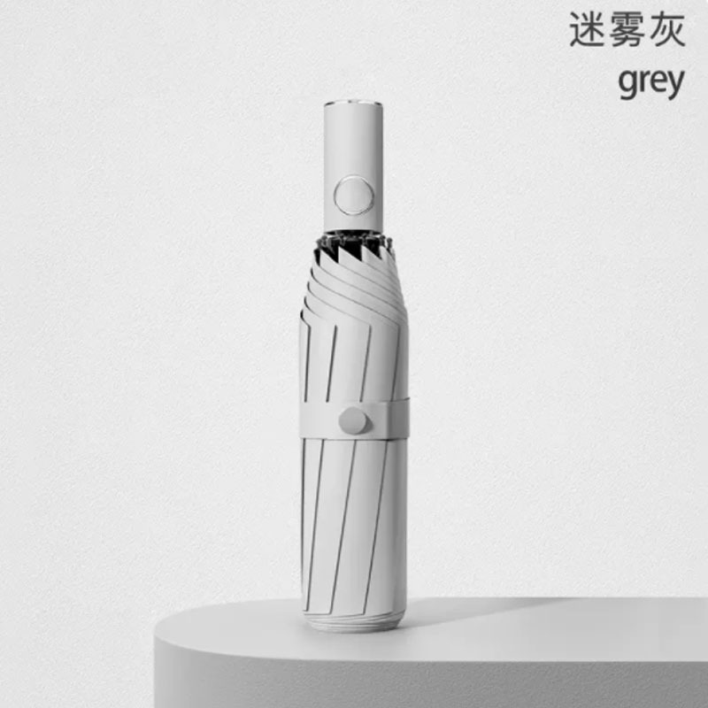 嘉创优品 全自动雨伞 晴雨两用太阳伞 防晒防紫外线折叠加大抗风暴 遮阳伞 浅雾灰