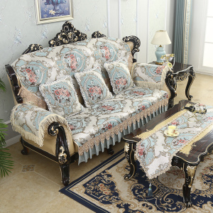 幸福派 欧式沙发垫套装防滑沙发坐垫子123组合春夏季雪尼尔提花沙发垫布艺四季组合沙发巾坐垫沙发垫四季布艺防滑美式坐垫子