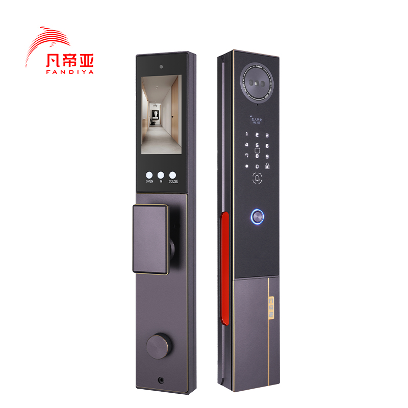 凡帝亚智能锁智能门锁FDY-C50人脸识别远程解锁,视频对讲、电子猫眼、移动侦测、抓拍照片、全自动开锁和上锁