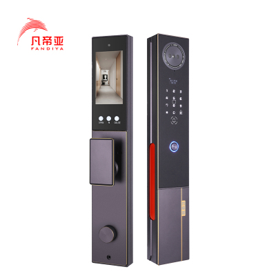 凡帝亚智能门锁FDY-C50人脸识别远程解锁,视频对讲、电子猫眼、移动侦测、抓拍照片、全自动开锁和上锁