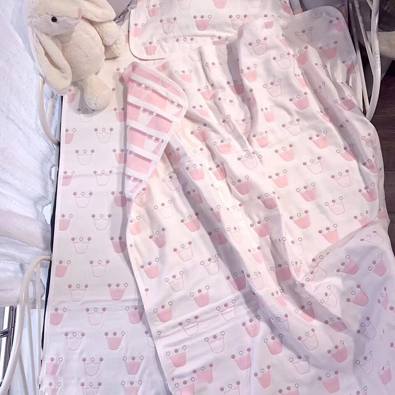 雅赞 宝宝纱布盖毯毛巾被4层空调被新生儿纯棉四季盖毯幼儿园被子