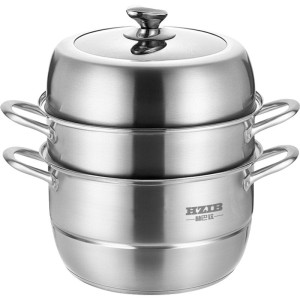 蒸锅家用304不锈钢加厚汤锅蒸煮双层大容量电磁炉燃气灶通用1310