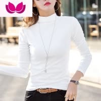 七斓修身半高领打底衫女长袖t恤中领时尚洋气内搭2023新款