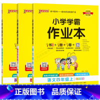 语文数学英语3本[人教版] 四年级上 [正版]2024秋适用3本全套小学学霸作业本四年级上册语文数学英语RJ统编版人教全