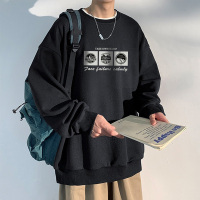 [2.5折价72元]唐狮男士卫衣加绒卫衣圆领前胸图案印花休闲卫衣长袖卫衣