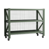 翌嘉 YJ4041218可移动货架库房置物架带轮重型货架三层后背带网2000*800*1600mm/500kg