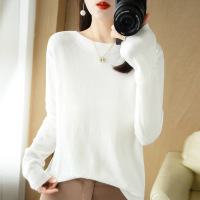 一字领打底衫女新款时尚减龄女式针织衫休闲宽松套头毛衣