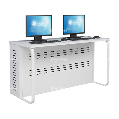 洛诗莲 (RoyceLand) 钢架电脑桌培训桌机房电脑桌学习桌课桌 双人位E款