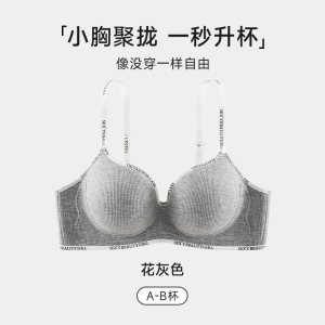 圆圆胸厚杯内衣女小胸强聚拢显大收副乳防下垂无痕字母美背文胸罩