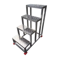 臻远ZY-T83 铝合金踏台移动平台楼梯工业踏步梯台阶 4步高1000 载重300kg