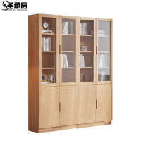 圣承启 玻璃门书柜 四门台