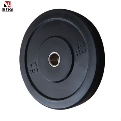 康力强黑色全胶杠铃片 高弹足重标准颜色举重片加厚钢圈竞技片