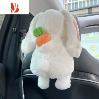 三维工匠汽车载纸巾盒挂袋创意可爱兔子车内抽纸盒扶手箱车用餐巾纸盒女士 大耳兔纸巾袋