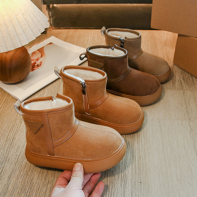 儿童雪地靴年冬季新款大棉雪地棉面包鞋子男女童棉靴保暖