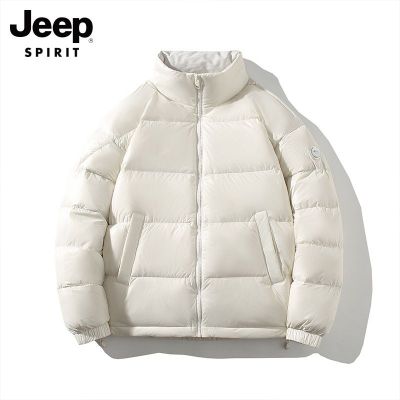 JEEP SPIRIT新款情侣羽绒服防风多袋大码时尚休闲男女羽绒外套