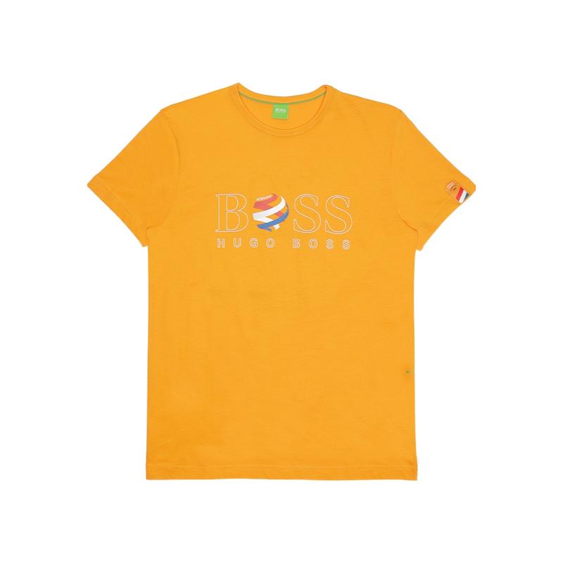 橙色圆领短袖T恤男装百搭舒适休闲纯色基础款夏季男士服装