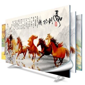 幸福派 电视罩防尘罩套简约现代曲面电视机罩挂式液晶客厅58英寸60英寸 053马到成功 58-60寸(140*85cm)
