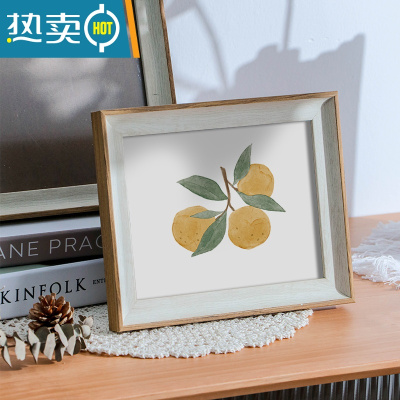 敬平北欧创意小相框ins简约风桌面摆件摆台6 7 8寸洗照片做成相框挂墙 白木纹 5寸[照片8.9*12.7]挂摆两用