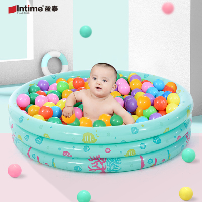 盈泰海洋球池充气加厚室内家用宝宝彩波波球池婴儿童玩具游戏围栏50球体验礼包玛卡粉-