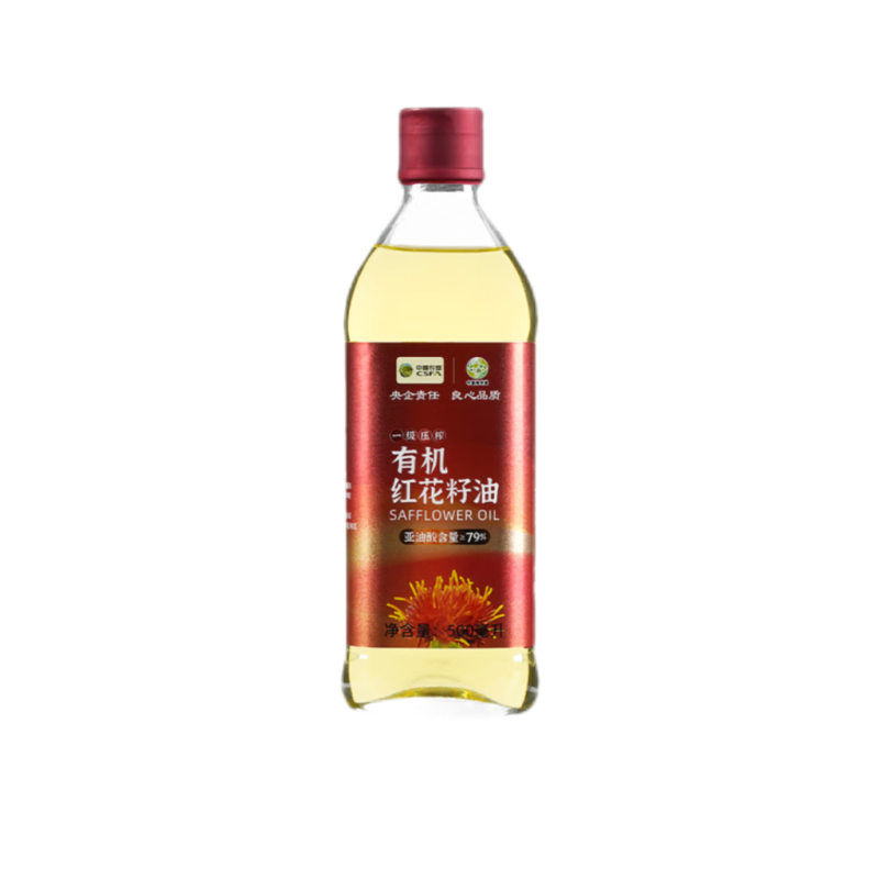 中垦飨味堂 有机红花籽油(亚油酸含量≥79%)500ML 单位:瓶