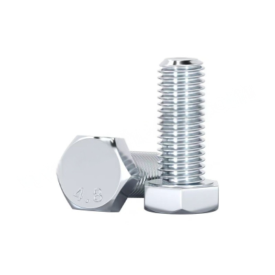 JIBIN/继彬 GB30 外六角螺栓 碳钢Q235 4.8级 镀白锌 全牙 M22×100 个