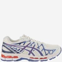 ASICS跑步鞋男缓震舒适轻便耐磨白色蓝色红色点缀网面透气
