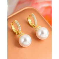 小众设计感微镶两戴珍珠锆石耳扣气质时尚轻奢大气优雅高级感耳环送女朋友老婆情人节七夕生日礼物