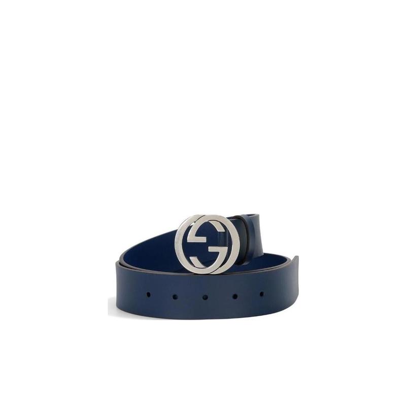 古驰(GUCCI)真皮双G扣可调节男士皮质腰带商务休闲百搭配饰