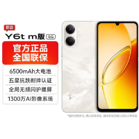 vivo Y6t m 流云白 6+256GB 天玑6300 5G芯 6500mAh长续航大电池 120Hz 15W智能手机