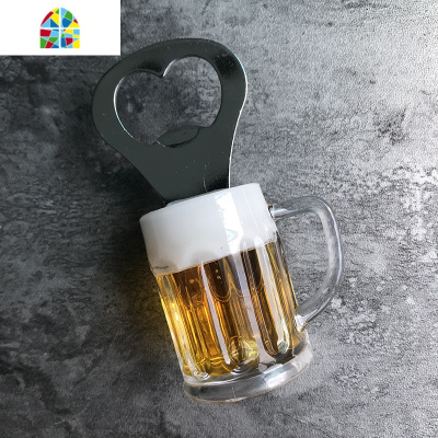 网红创意仿真啤酒开瓶器多功能磁性冰箱贴瓶盖起子酒吧装饰磁帖 FENGHOU 百威开瓶器