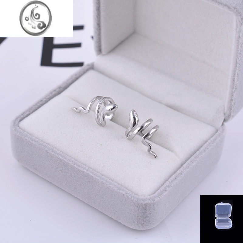 JiMi饰品925银银小蛇耳骨夹日韩时尚蛇形创意个性酷无耳洞耳环小众ins